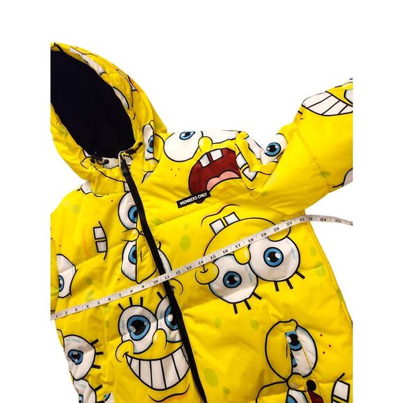 Members Only x Nickelodeon Men's Small Spongebob Puffer Jacket Hooded Full Zip - Picture 4 of 11